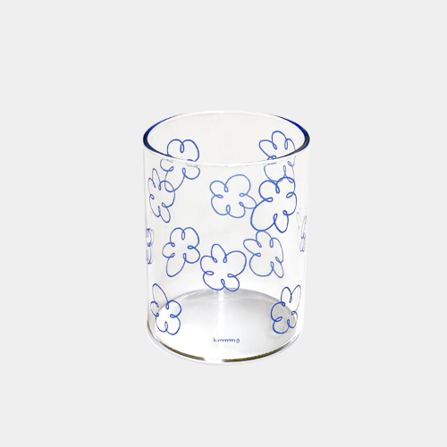 BLUE FLOWER glass cup