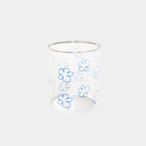 BLUE FLOWER glass cup