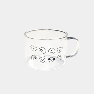 DOGS FACE glass cup