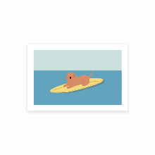 SURFING DOG postcard