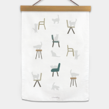 CAT CHAIR fabric poster